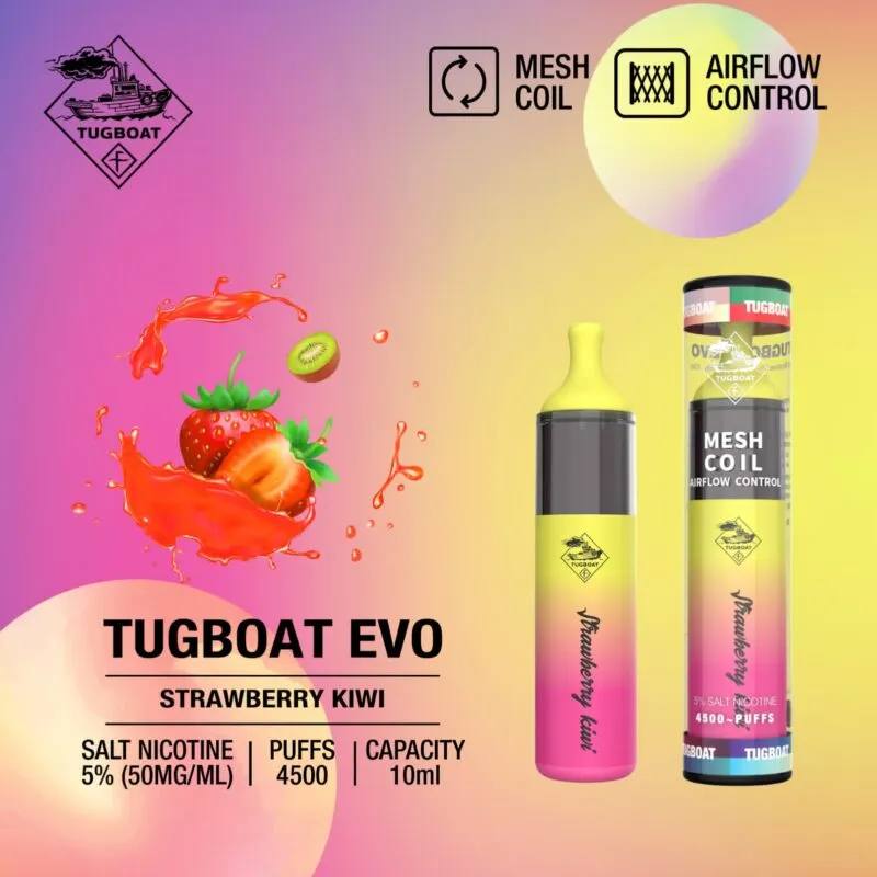 Tugboat Evo 4500 Puffs Vape 5% – 4500 Disposable with Mesh Coil | UAE